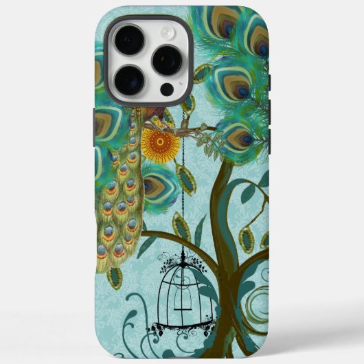 Peacock Birdcage Damask Case-Mate iPhone Case (Achterkant)
