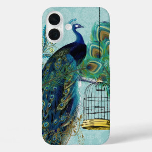 Peacock Birdcage Damask iPhone 16 Plus Hoesje