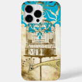 Peacock Birdcage Damask iPhone Case (Achterkant)