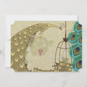  Peacock Birdcage Veather Wedding Kaart (Achterkant)