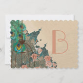  Peacock Birdcage Wedidng Kaart (Achterkant)