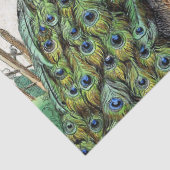 Peacock Birds Honeysuckle Flowers Tissue Paper Tissuepapier (Detail)