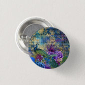 Peacock Birds Trendy pin button (Voorkant /achterkant)