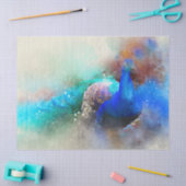 Peacock Birds Waterverf Wall Art ontkoppeling Tissuepapier (Craft)