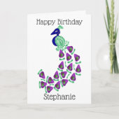 Peacock Birthday Kaart (Voorkant)