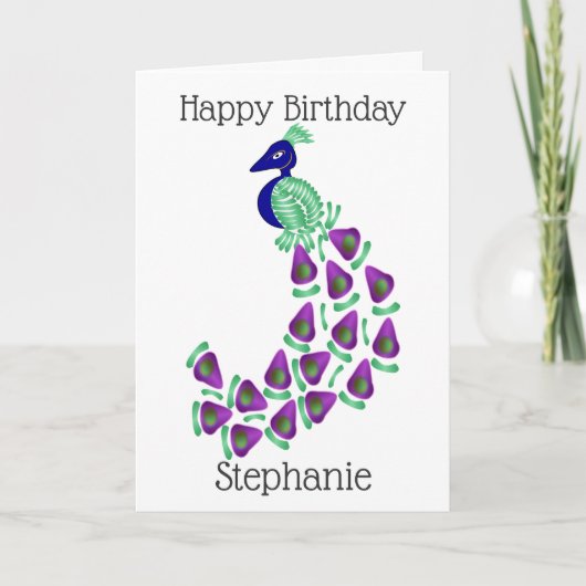 Peacock Birthday Kaart (Voorkant)