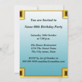 Peacock Birthday Party Invitation Kaart (Achterkant)