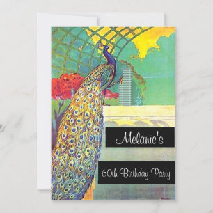 Peacock Birthday Party Invitation Kaart