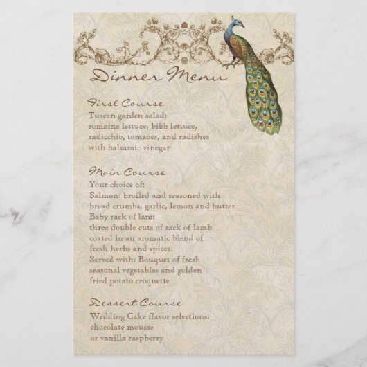  Peacock Black, menublad (Voorkant)