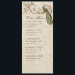 Peacock Black, menukaart<br><div class="desc">Deze elegante en geavanceerde Wedding Dinner Menu-kaart combineert het beste van traditie en de versheid van de hedendaagse. Het mengen van kunstelementen en het hedendaagse kunstwerk van de waterverf hand geschilderd door Audrey Jeanne Roberts geeft een prachtige en tijdloze kwaliteit aan deze uitnodiging. Deze elegante en verfijnde uitnodiging combineert het...</div>