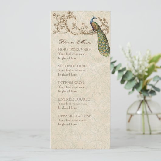  Peacock Black, menukaart (Staand voorkant)