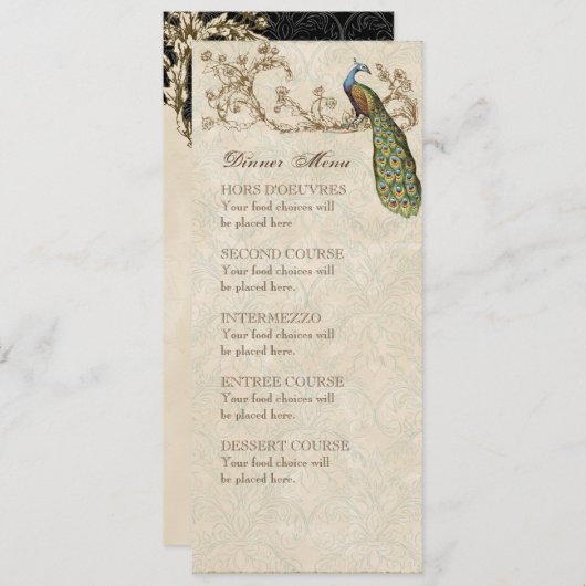  Peacock Black, menukaart (Voorkant / Achterkant)