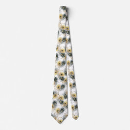 Peacock Black White Gold Mannen Necktie Stropdas