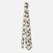 Peacock Black White Gold Mannen Necktie Stropdas (Achterkant)