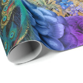 Peacock, Blad Music en Flowers Cadeaupapier (Rol Hoek)