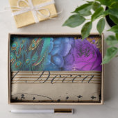 Peacock, Blade Muziek en Bloemen Ontkoppelen papie Tissuepapier (Geschenk)