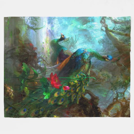 Peacock Blanket Fleece Deken (Voorkant (Horizontaal))