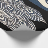 Peacock  Blauw Art Nouveau Art Cadeaupapier (Hoek)