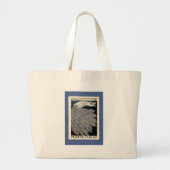 Peacock Blauw Art Nouveau Art Grote Tote Bag (Voorkant)