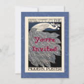 Peacock  Blauw Art Nouveau Art Kaart (Voorkant)