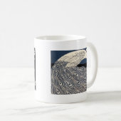 Peacock  Blauw Art Nouveau Art Koffiemok (Voorkant rechts)