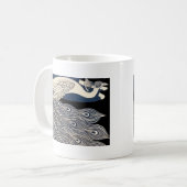 Peacock  Blauw Art Nouveau Art Koffiemok (Voorkant links)