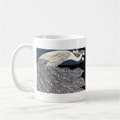 Peacock  Blauw Art Nouveau Art Koffiemok (Links)