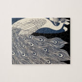Peacock  Blauw Art Nouveau Art Legpuzzel (Horizontaal)