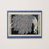 Peacock  Blauw Art Nouveau Art Legpuzzel (Horizontaal)