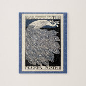 Peacock  Blauw Art Nouveau Art Legpuzzel (Verticaal)