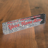 Peacock  Blauw Art Nouveau Art Naambordje (Zijkant)