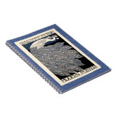 Peacock  Blauw Art Nouveau Art Notitieboek (Rechterzijde)