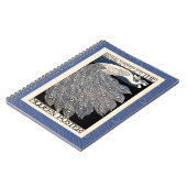 Peacock  Blauw Art Nouveau Art Notitieboek (Linkerzijde)