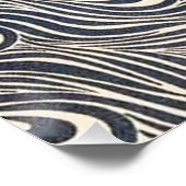 Peacock Blauw Art Nouveau Art Poster (Hoek)