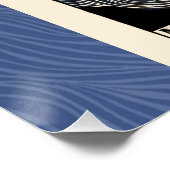 Peacock  Blauw Art Nouveau Art Poster (Hoek)