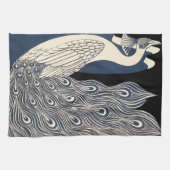 Peacock  Blauw Art Nouveau Art Theedoek (Horizontaal)