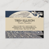 Peacock Blauw Art Nouveau Art Visitekaartje (Voorkant)