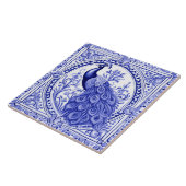 Peacock Blauw en Wit Portugees Europees Tegeltje (Zijkant)