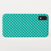 Peacock blauw, enamel look, bestudeerd raster Case-Mate iPhone case (Achterkant (horizontaal))