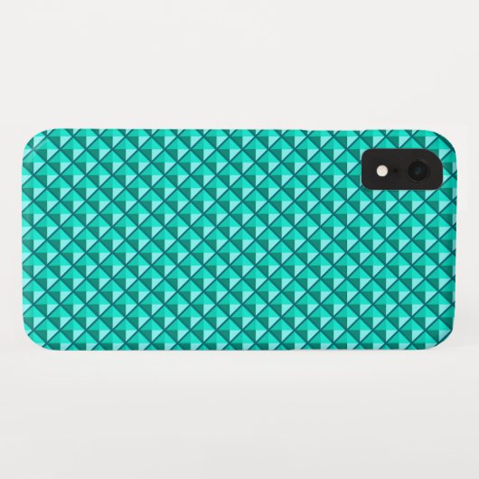 Peacock blauw, enamel look, bestudeerd raster Case-Mate iPhone case (Achterkant (horizontaal))
