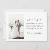 Peacock blauw goud foto bruiloft bedankkaart (Achterkant)