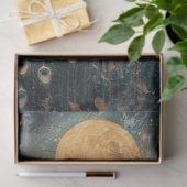 Peacock, blauw, groen & goud, maanlicht, nouveau tissuepapier (Geschenk)