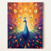 Peacock - Blauw Groen Roze Sinaasappel Gele Veren Planner (Achterkant)