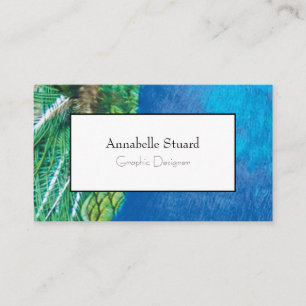 Peacock Blauw Groene Veren Elegant Modern Uniek Visitekaartje