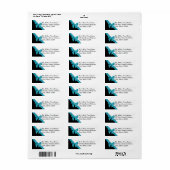 Peacock Blauw Lint Boog Etiket (Full Sheet)