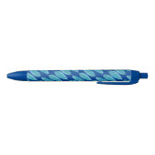 Peacock blauw modern waterverf blad design zwarte inkt pen (Bodem)