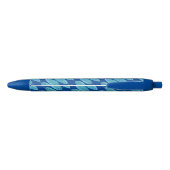 Peacock blauw modern waterverf blad design zwarte inkt pen (Achterkant)