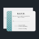Peacock Blauw Quatrefoil Bruiloft RSVP<br><div class="desc">Peacock Blue Quatrefoil chique bruiloft rsvp</div>