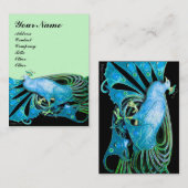 PEACOCK blauw zwart Visitekaartje (Voorkant / Achterkant)