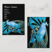 PEACOCK blauw zwart Visitekaartje (Voorkant / Achterkant)